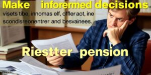 Nachdenkliche Person mit Finanzdokumenten zur Riester Rente.