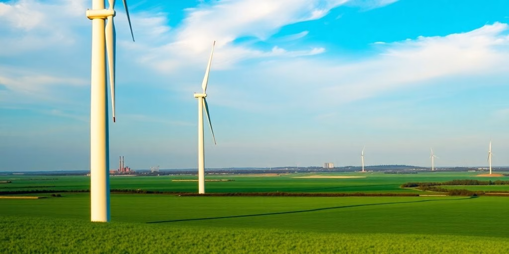 Wind turbines in a field, Germany.