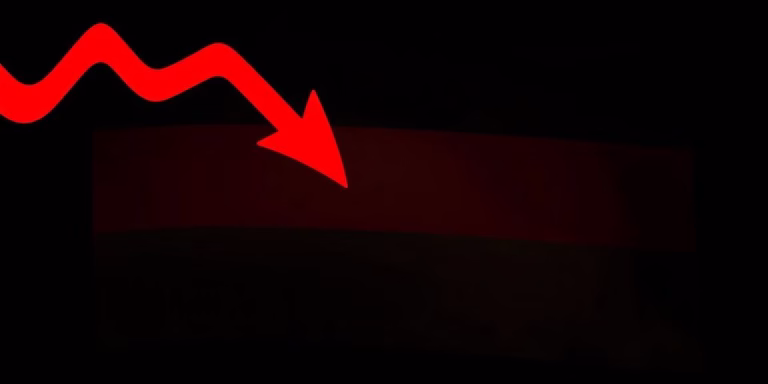 German flag with a downward arrow overlay.